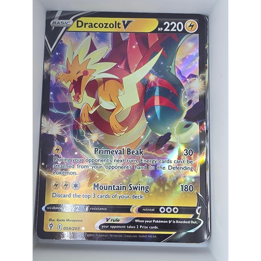 Dracozolt V 058/203 Holo V Rare Evolving Skies Pokemon Near Mint
